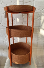 Metal İskeletli Üçlü Sepet Kahverengi