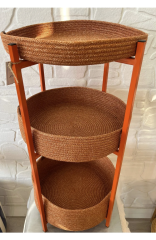 Metal İskeletli Üçlü Sepet Kahverengi