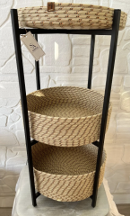 Metal İskeletli Üçlü Sepet Bej