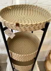 Metal İskeletli Üçlü Sepet Bej