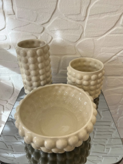 Üçlü Vazo Takımı Bej