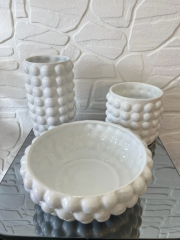 Üçlü Vazo Takımı Beyaz