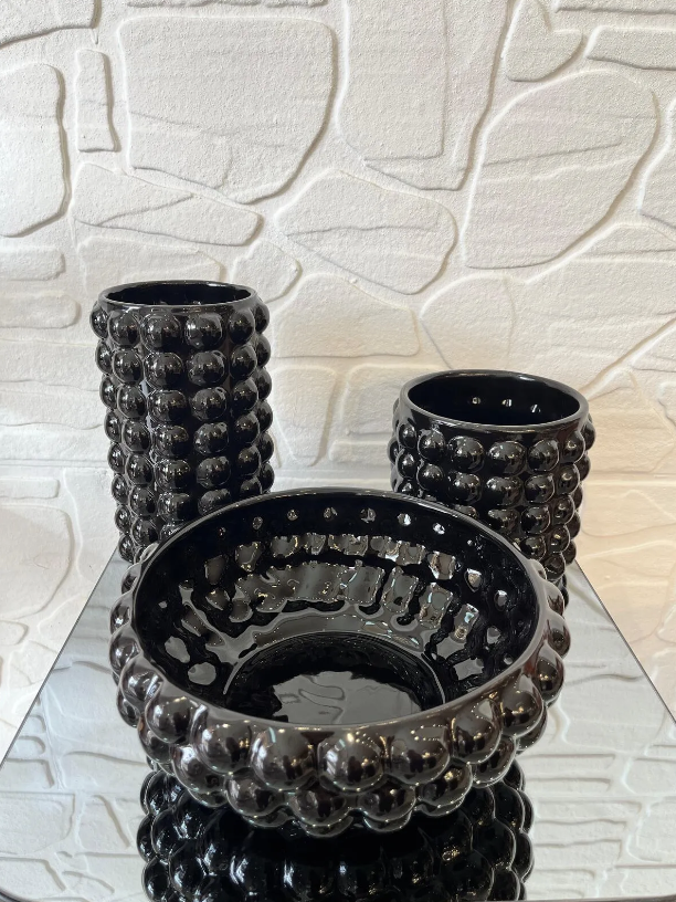 Üçlü Vazo Takımı Siyah