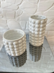 İkili Vazo Takımı Beyaz