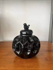 Jar Kuşlu Vazo Siyah